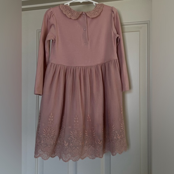 Girls Lace Dress H&M brand Mauve Cotton Size 4T - Picture 2 of 4